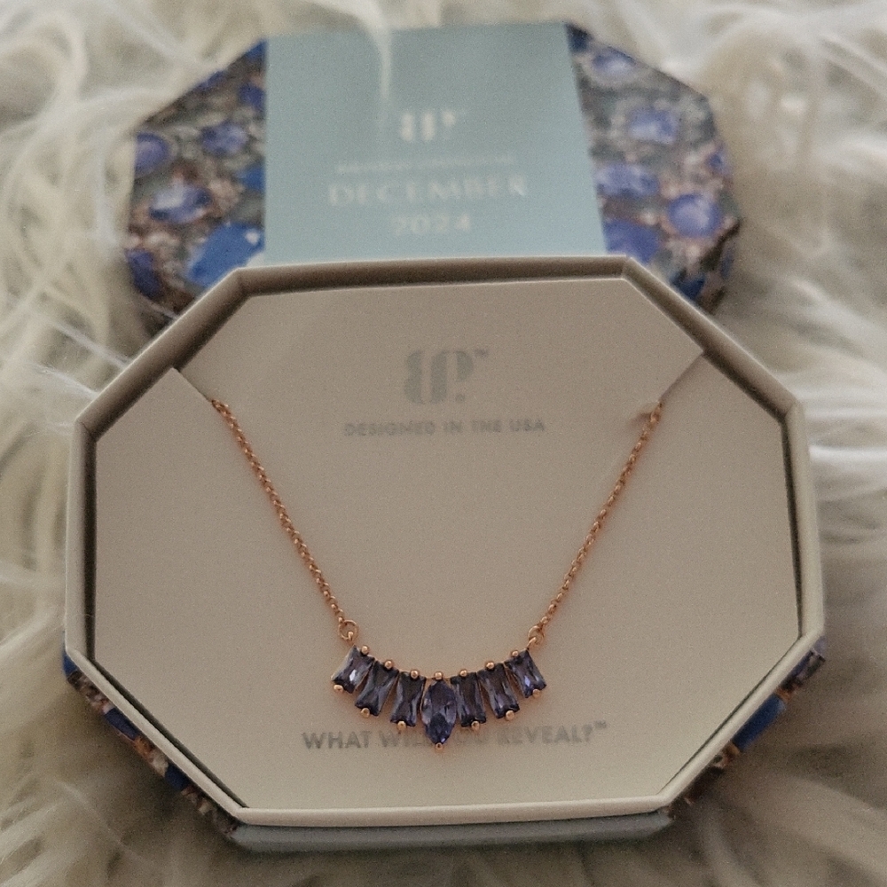 💜✨️NEW✨️💜 BOMB PARTY NECKLACE "Gazing At You" Tanzanite Cubic Zirconia